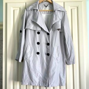 Lucky Brand Cream Double Breasted Lightweight Button Up Trench Coat Jacket S